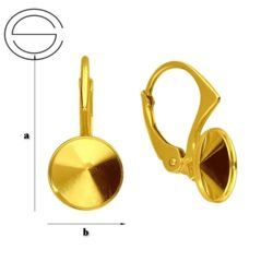 BAZ-74/8 Leverbacks for 1122 Rvoili 8mm (ss 39) - Earring Hooks - Sterling Silver 925 Gold Plated