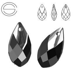 6565 MM 22 Swarovski Met Cap Pear JET LTCH Z