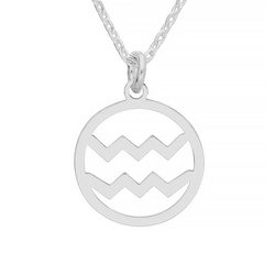 Srebrny naszyjnik ZNAK ZODIAKU WODNIK - SREBRO 925