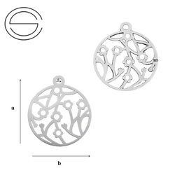 CL-415 FLOWERS Pendant 11,9 mm Sterling Silver 925