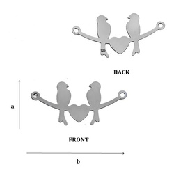 CL-431 BIRDS Pendant 11,0  mm Sterling Silver 925