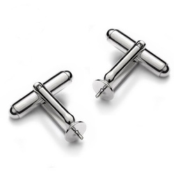 MTBS-6 Cufflinks setting Silver 925  RHODIUM PLATED