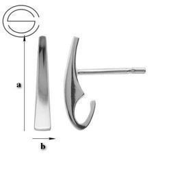 SH-38 STUD EARRING WITH LOOP SILVER 925/GRAM