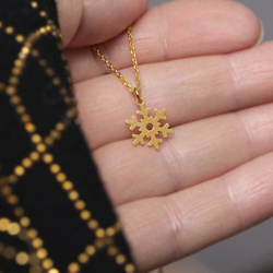 Necklace SNOWFLAKE - Sterling Silver 925 Gold Plated