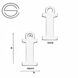 CL-213M "M" Pendant 10,3 x 12,9 mm Sterling Silver 925