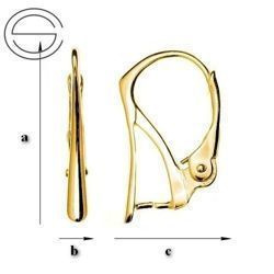 BAZ-8 Leverbacks - Earring Hooks - Sterling Silver 925 Gold Plated