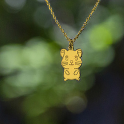 SZTZ-743 Silver earrings HAMSTER - Sterling Silver 925 Gold Plated