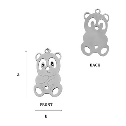 CL-453 Zawieszka PANDA 19,1 mm Srebro 925