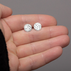 SZT-715 Silver stud earrings VOLLEYBALL - Sterling Silver 925