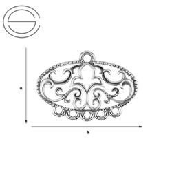 BDK-9 Baza do kolczyków lub wisiorków Srebro 925