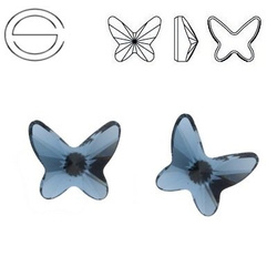 2854 MM 8 Swarovski Butterfly DENIM BLUE F