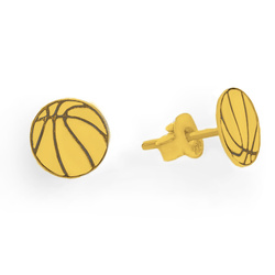 SZT-263 Silver stud earrings BASKETBALL - SILVER 925