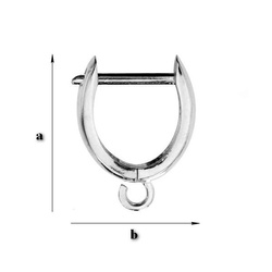 BK-75  Snap Earrings Silver 925