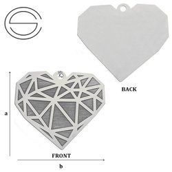 CL-308 HEART Pendant 22,1 x 25 mm Sterling Silver 925