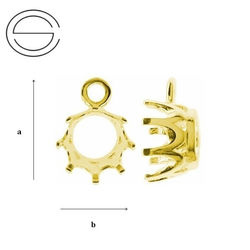 OCZ-9 W Bail for cubic zirconia Silver 925 GOLD PLATED