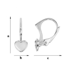 BA-69/6 Leverbacks for 2808 Heart 6mm - Earring Hooks - Sterling Silver 925