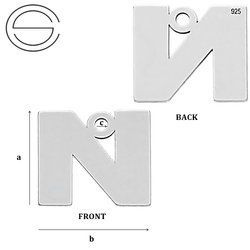 CL-213N "N" Pendant 9,8 x 11,0 mm Sterling Silver 925