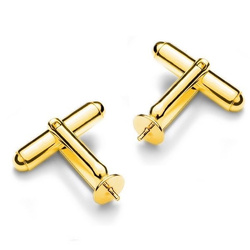 MTBSZ-6 Cufflinks base Silver 925 GOLD PLATED