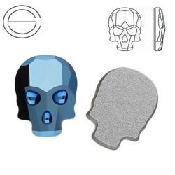 2856 MM 10 Swarovski Skull METALLIC BLUE METBL