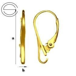 BAZ-41 Leverbacks - Earring Hooks - Sterling Silver 925 Gold Plated