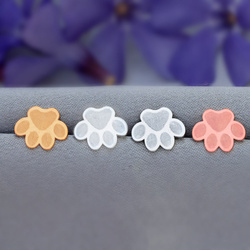 SZTrg-314 Silver paw earrings - SILVER 925 rose gold