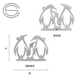 CL-464 PENGUIN Pendant 25,0 mm Sterling Silver 925