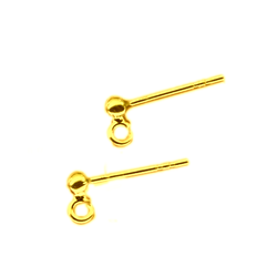 STWZ-4 Ball earring 4mm with loop SILVER 925 GOLD PLATED
