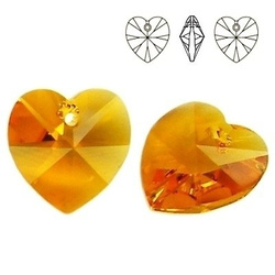 6228 MM 10 Swarovski Heart TOPAZ