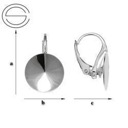 BAP-43/10 Leverbacks for 1122 Rivoli - Earring Hooks - Sterling Silver 925 Rhodium Plated