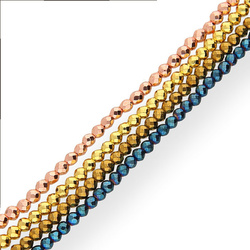 KN-RF-6,0 HEM GPL Natural stone - round faceted - PLATED HEMATITE