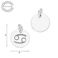 CL-580 CANCER Zodiac Pendant 9,0 mm Sterling Silver 925