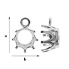 OC-9W Bail for cubic zirconia Silver 925