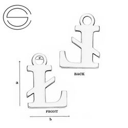 CL-213M "M" Pendant 10,3 x 12,9 mm Sterling Silver 925