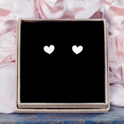 SZTp-238B Silver heart 7mm earrings 925 silver rhodium