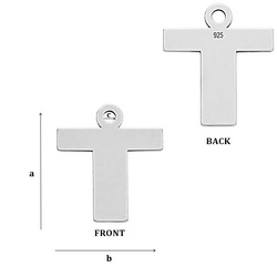 CL-213 T "T" Pendant 12,2 x 10,7 mm Sterling SIlver 925