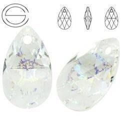 6106 MM 16 Swarovski Pear-shaped WHITE PATINA