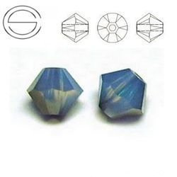 5328 MM 6 Swarovski Bicone WHITE OPAL SKY BLUE