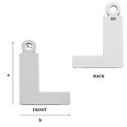 CL-213L "L" Pendant 12,2 x 9,1 mm Sterling Silver 925