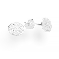 SZT-762 Silver earrings WALNUT - Sterling Silver 925