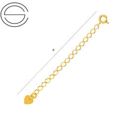 P-CL-237Z Extension chain with heart 5cm. 24k gold
