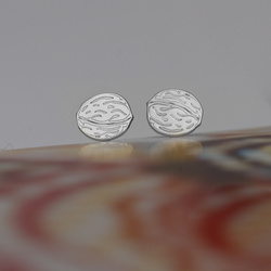 SZTP-762 Silver earrings WALNUT - Sterling Silver 925 Rhodium Plated