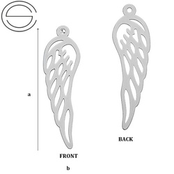 CL-217 WING Pendant 35,0 x 10,1 mm Sterling SIlver 925