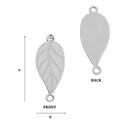 CL-364 Leaf Pendant 18,3 x 7,7 mm Sterling Silver