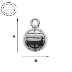 CHA-17 PIŁKA Element do podwieszania Srebro 925