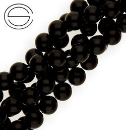 KN-RS-8,0 ONBL Natural stone - round smooth - ONYX BLACK - 10 pcs.