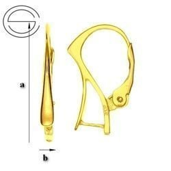 BAZ-2 Leverbacks for Crystals from Swarovski - Earring Hooks - Sterling Silver 925 Gold Plated