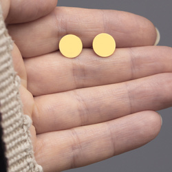 SZTZ-263 Silver stud earrings CIRCLES 8mm - SILVER 925 GOLD PLATED