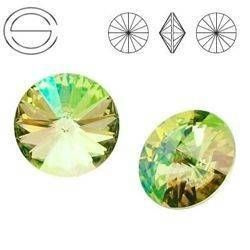 1122 MM 12 Swarovski Rivoli LUMINOUS GREEN LUMG F