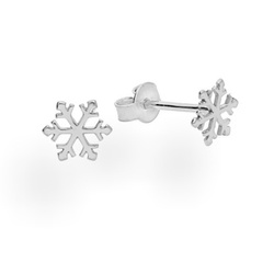 SZTP-758 Silver earrings SNOWFLAKE - Sterling Silver 925 Rhodium Plated