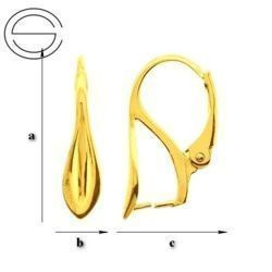BAZ-35 Leverbacks for Crystals from Swarovski - Earring Hooks - Sterling Silver 925 Gold Plated